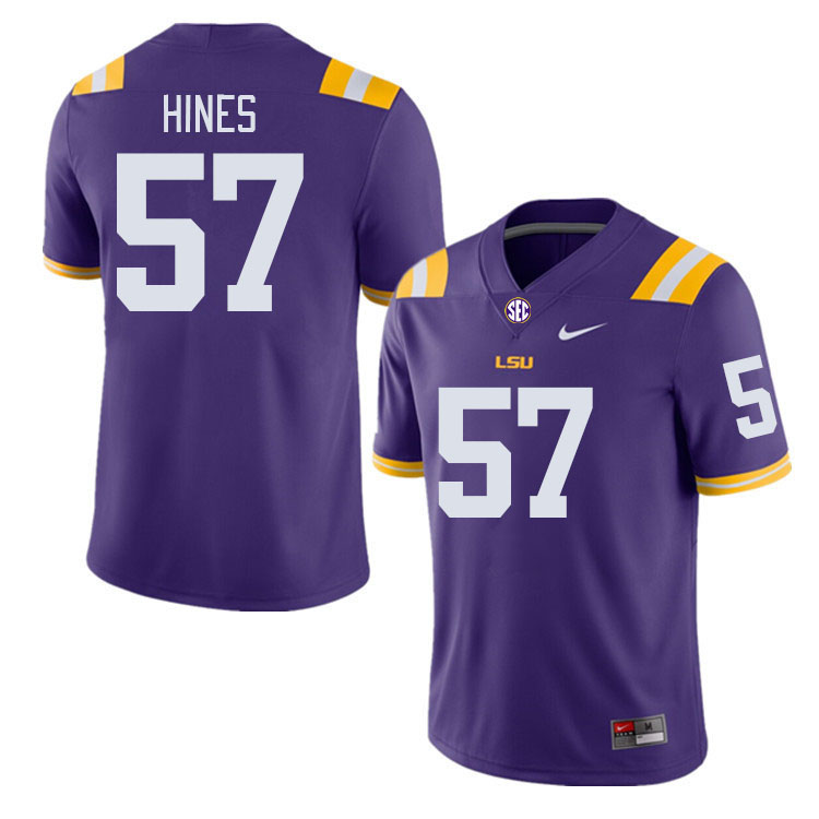 LSU Tigers #57 Chasen Hines College Football Jerseys Stitched Sale-Purple